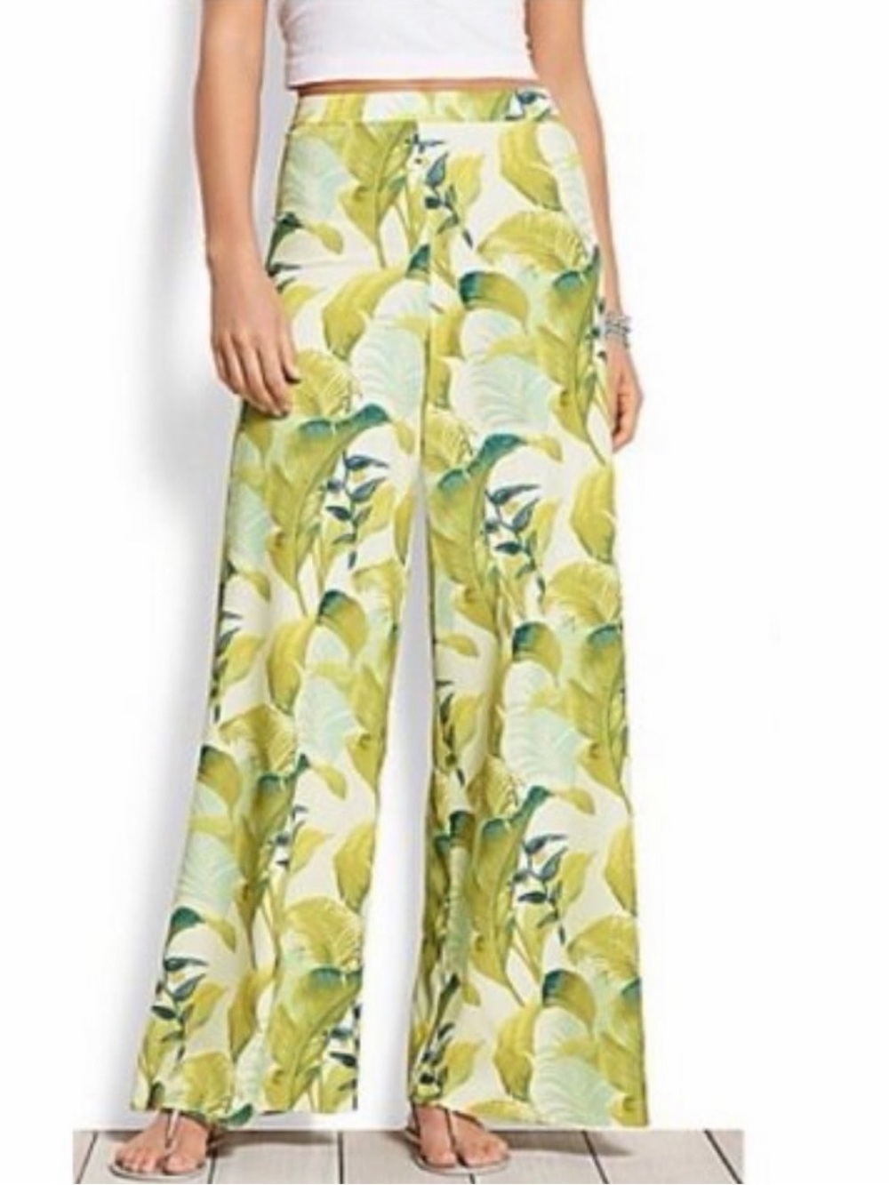 Tommy Bahama Tropical Palm Leaf Wide Leg Resort Pants Size 6